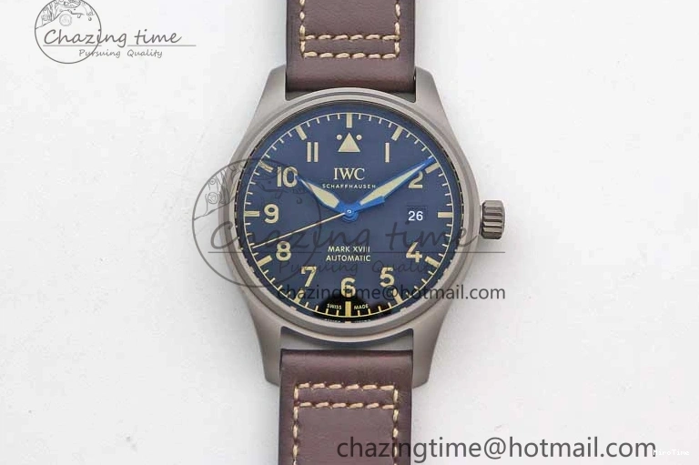 MIROTIME 0315 Mark XVIII IW327006 Titanium M+F 1:1 Best Edition Black Dial on Brown Leather Strap A Efficient 7052